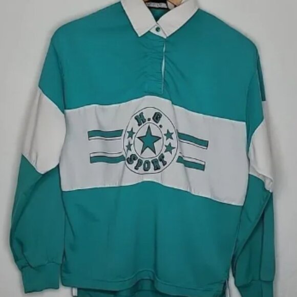 Vintage Hunter's Glen Long Sleeve Polo Shirt Size Large - Picture 1 of 5